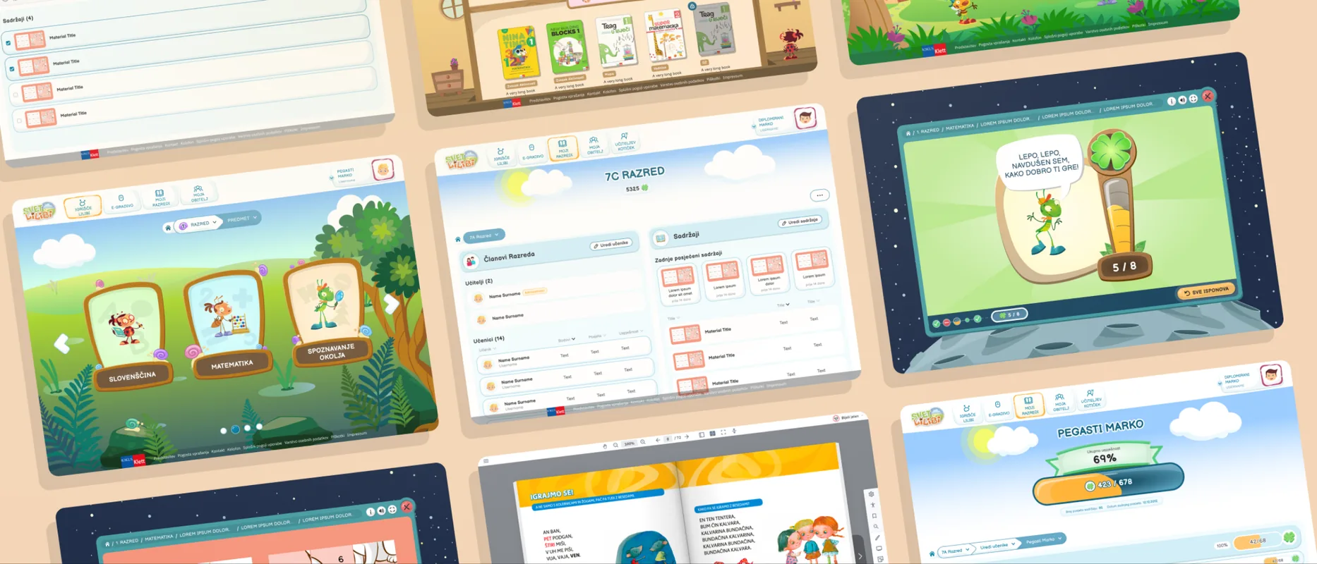 Playground: a fully illustrated learning world for school grades one to five